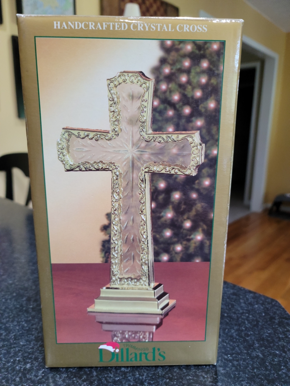 Handcrafted Crystal Cross - Clear and Gold Accent Dillard's